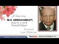 m c abraham funeral live webcast