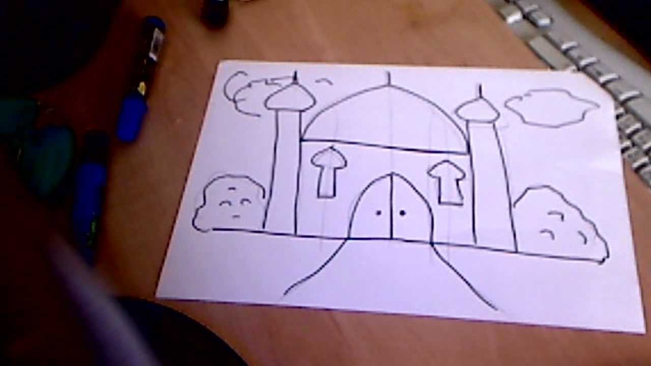 Islamic art - How to draw a mosque in just 2 mins - YouTube