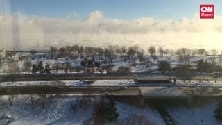 Time lapse of polar vortex effect over Lake Michigan