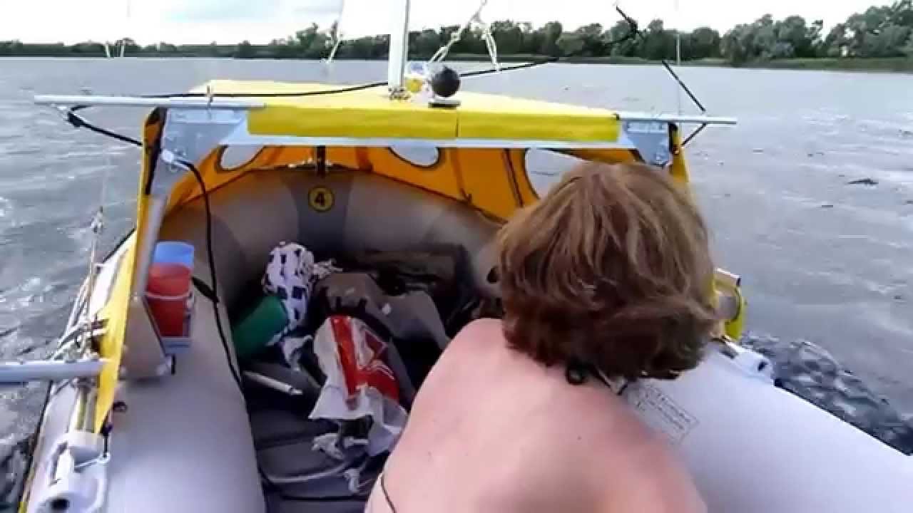  cabin diy homemade inflatable sailboat dinghy Schlauchboot - YouTube
