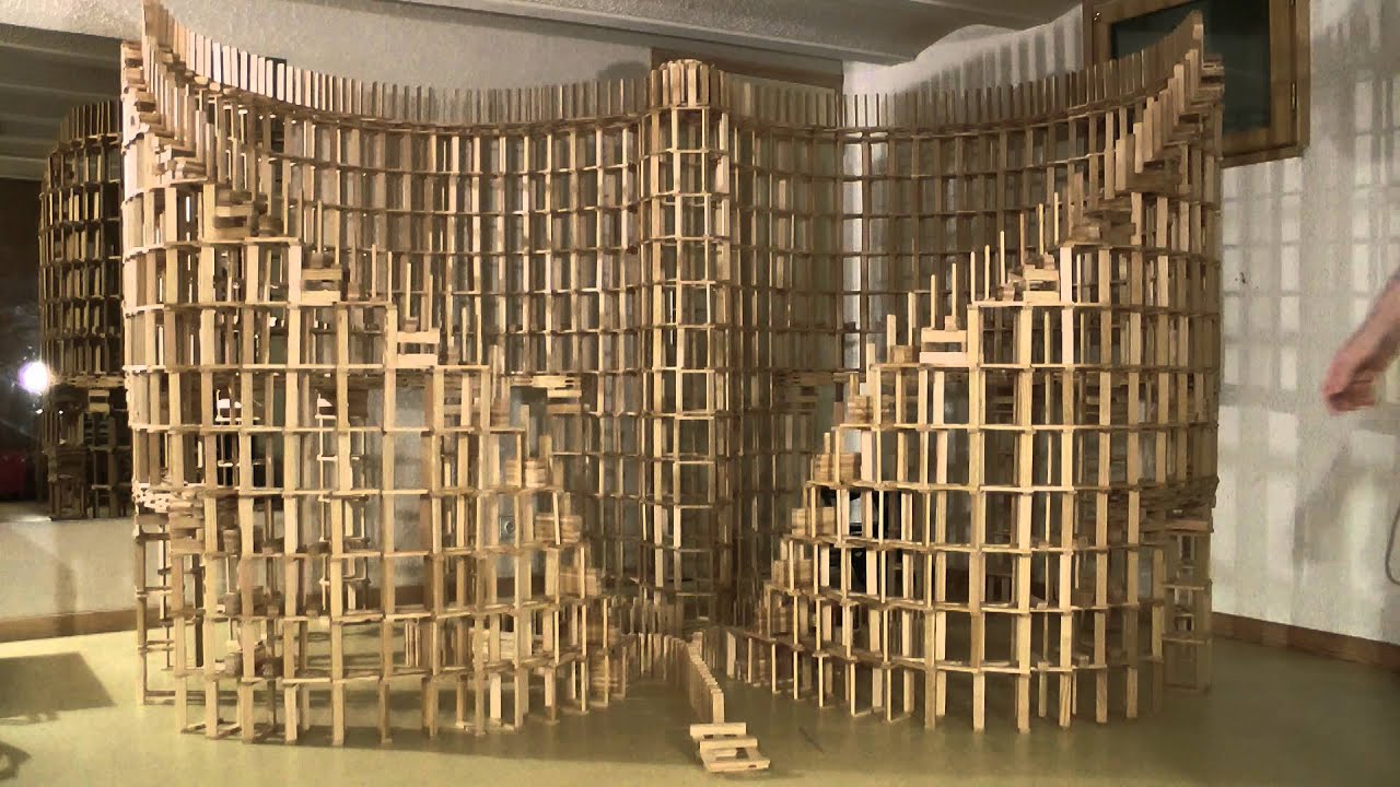 HTK#26 - kapla construction destruction domino : double spirale 2 - YouTube
