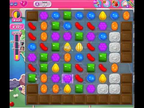 How to beat Candy Crush Saga Level 59 - 1 Stars - No Boosters - 24