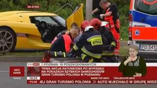 Wypadek na Gran Turismo w Poznaniu (TVP Info, 30.06.2013)