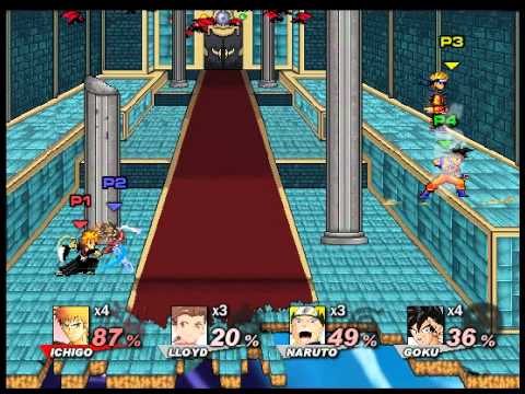 Super Smash Flash 2 Version 0.8b Ichigo (Me) vs Lloyd (9) vs Goku (9 ...