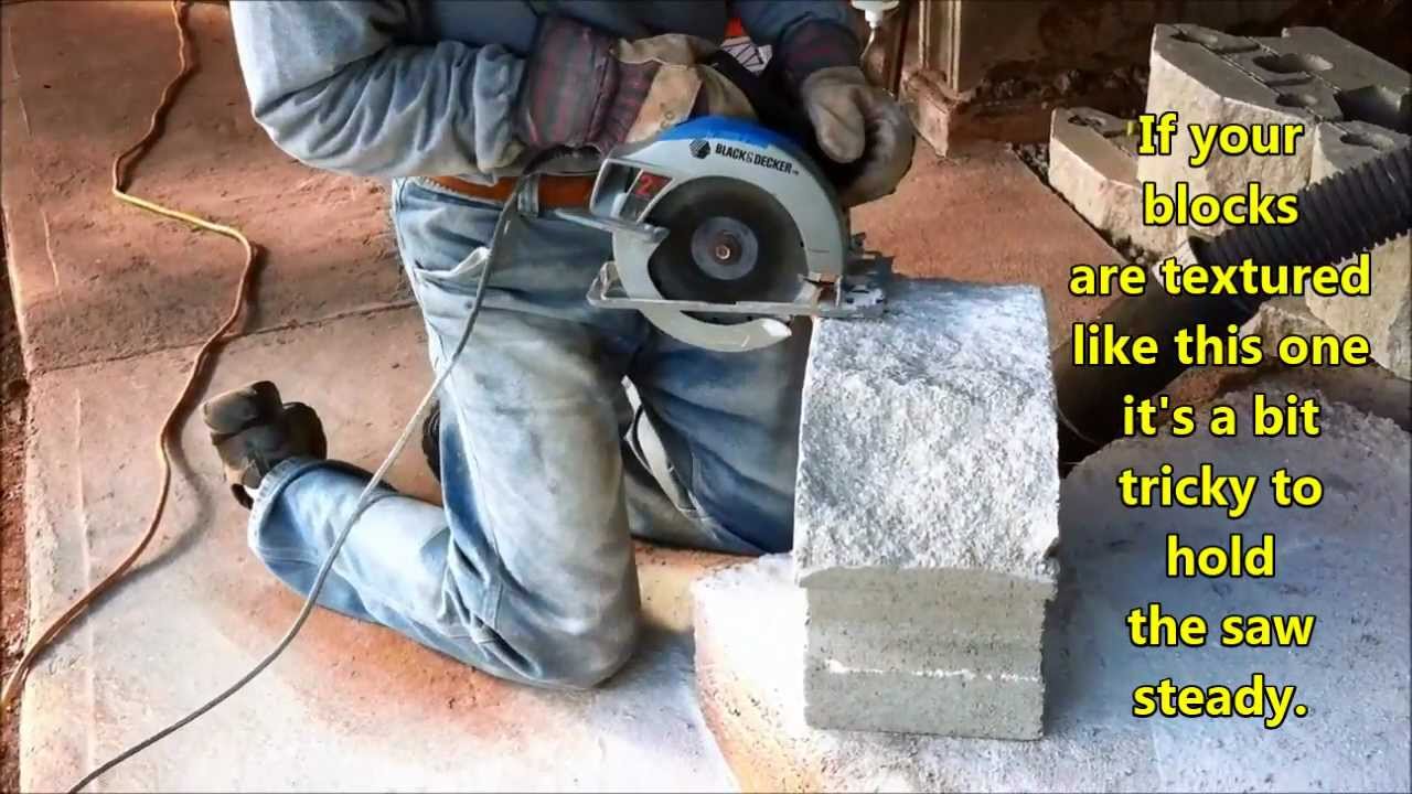 Cutting Retaining Wall Block - YouTube