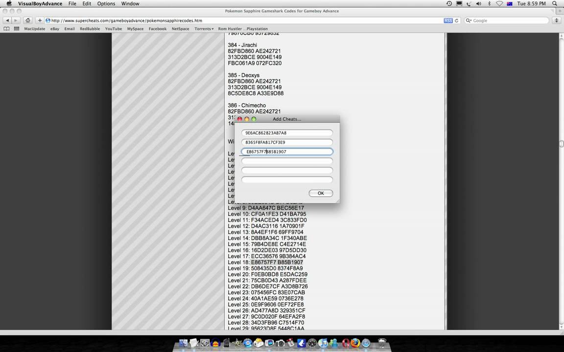 MAC: VBA Pokemon Sapphire - How to Cheat + Easy Level Up - YouTube