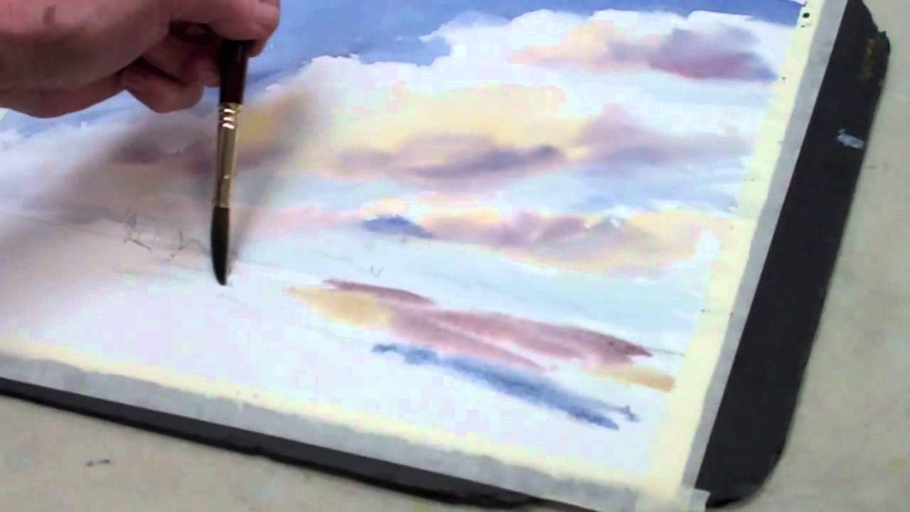 How to Paint a Watercolor Sky With Clouds — The Art League School - YouTube