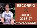 Video Horscopo Semanal ESCORPIO  del 1 al 7 Julio 2018 (Semana 2018-27) (Lectura del Tarot)
