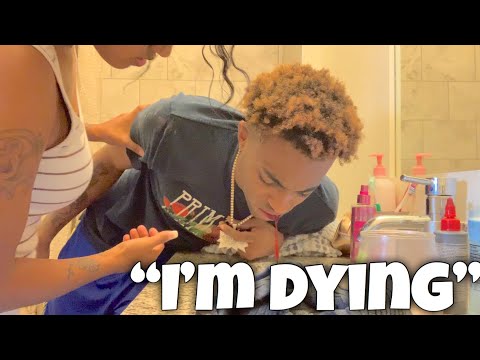 FUNNY THROWING UP BLOOD PRANK ON GIRLFRIEND! *crazy reaction* she called the cops..
