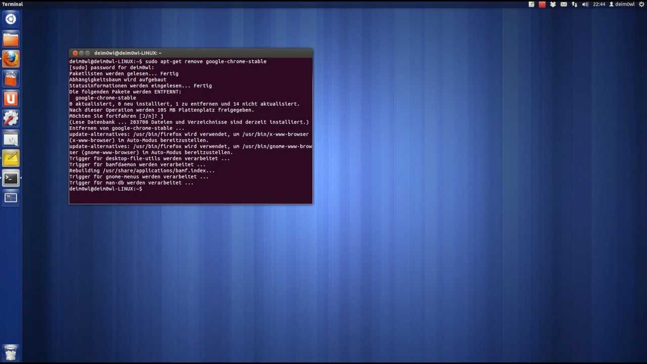 Google Chrome deinstallieren - Ubuntu 12.04 - YouTube