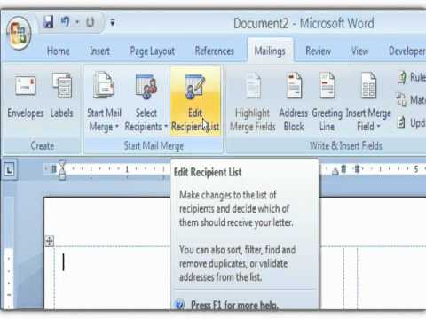 How to Create Address Mailing Labels in Microsoft Word 2007 Using Excel Data