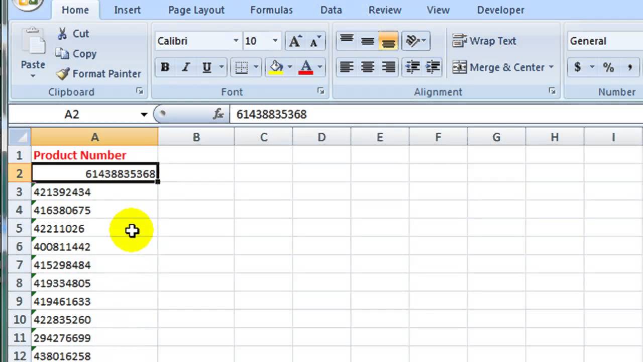 How to Convert Text to a Number in Excel 2007 - YouTube