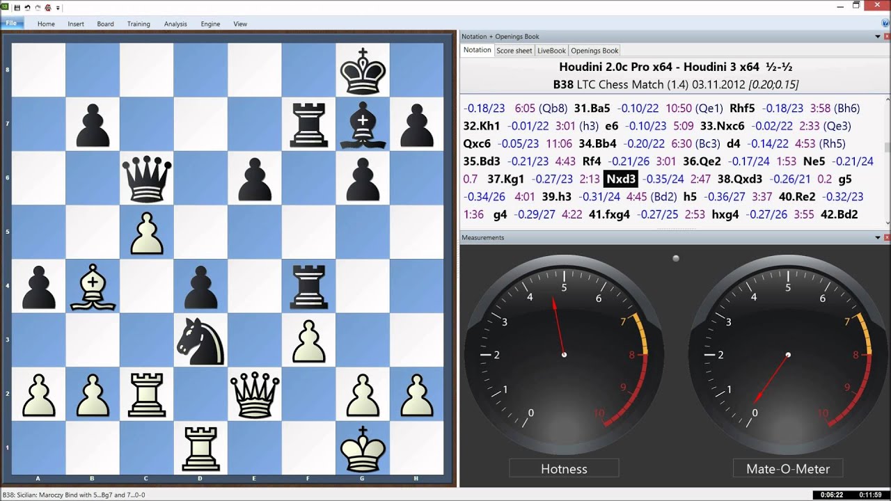 Houdini 2.0c Pro x64 Vs. Houdini 3 x64, LTC Chess Match Game 4 ...