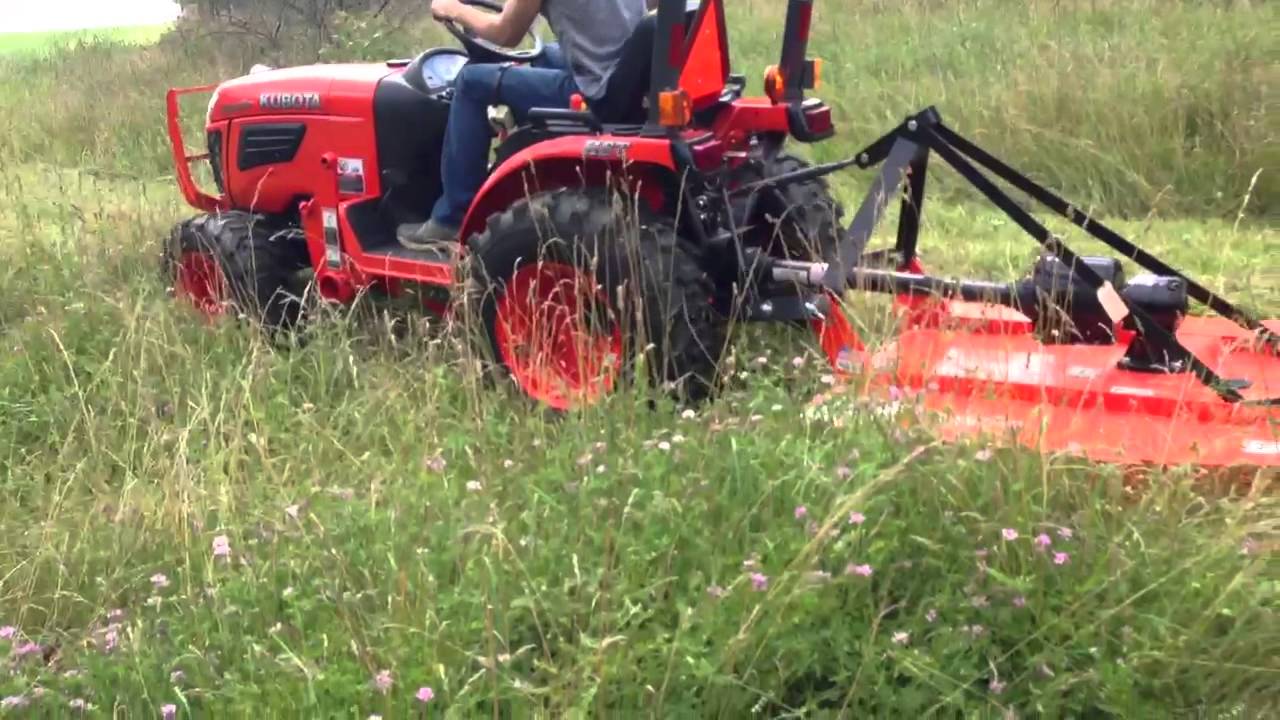 23 hp kubota with 4 ft land pride brush hog YouTube