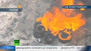 боевики евромайдана пытаются удержать позиции в центре Киева