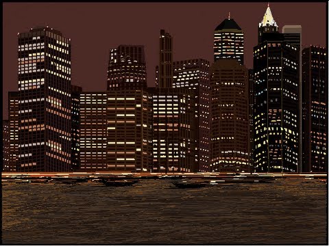 MS PAINT - NEW YORK CITY SKYLINE AT NIGHT (SPEED PAINTING) - YouTube