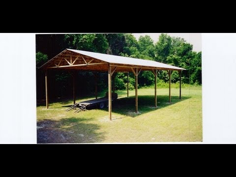 of 13 Square and layout pole building - Wood truss building 