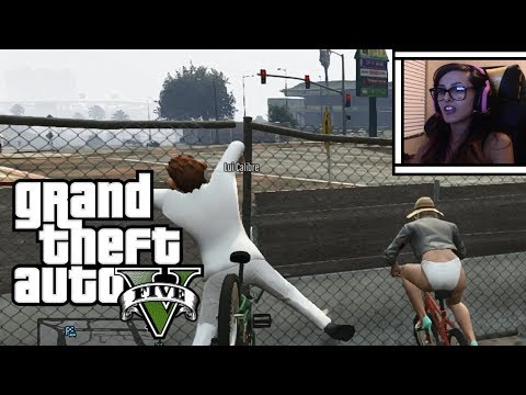 GTA 5 Online Funny Moments - Bike Fails And Throwing Punches w/ Lui Calibre!