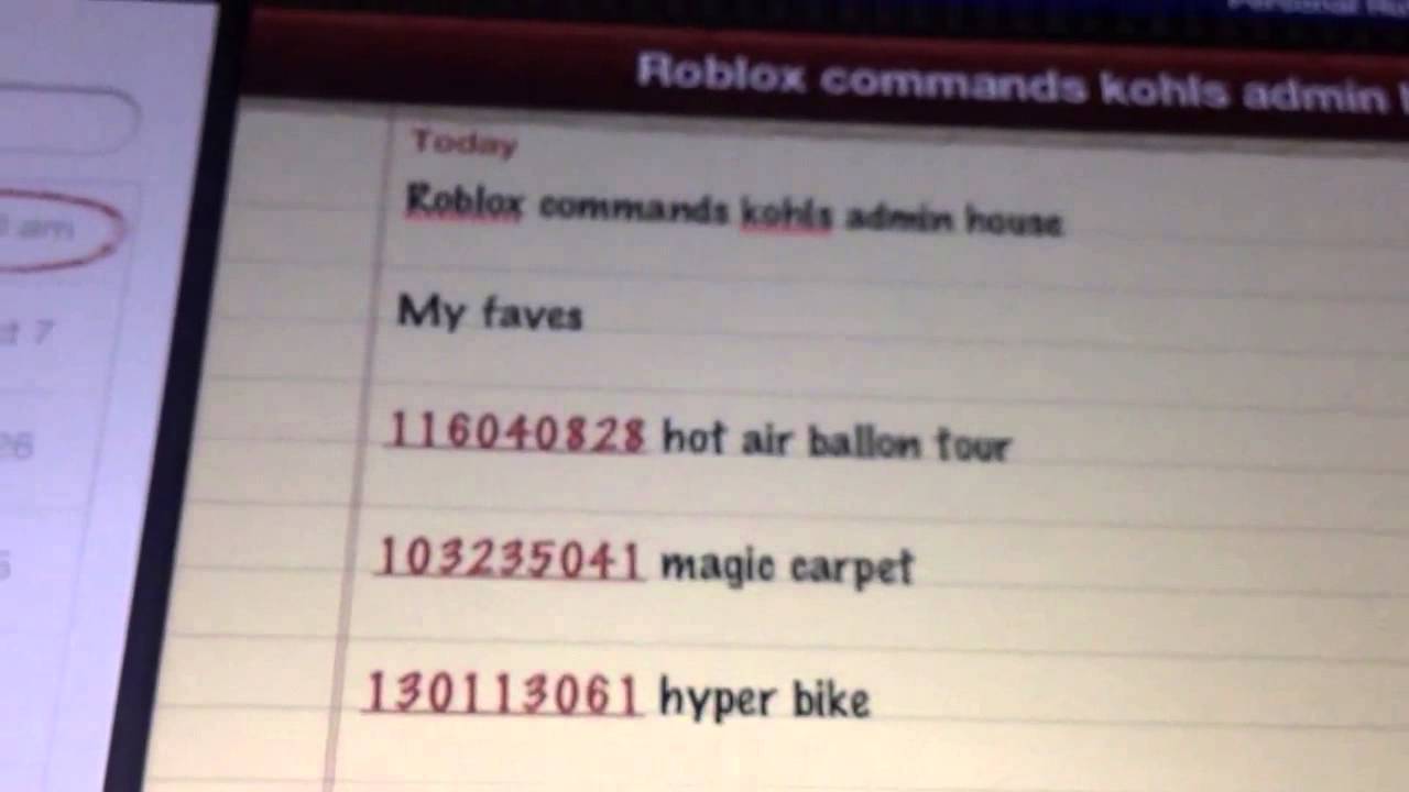 Roblox Codes For Gear On Kohls Admin House
