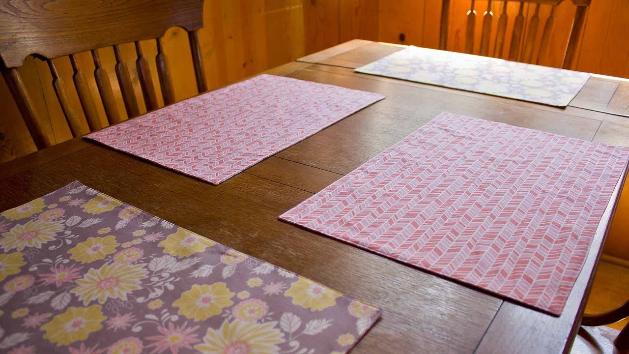 How To Sew A Reversible Placemat - YouTube