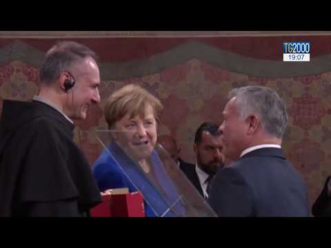 Ad Assisi i Reali di Giordania e Angela Merkel