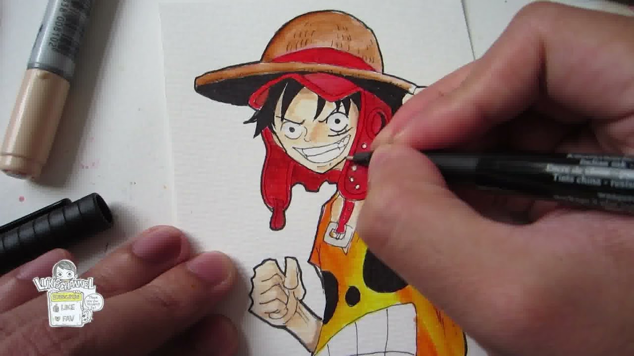 How to draw Luffy from Movie Z モンキー･D･ルフィ - YouTube