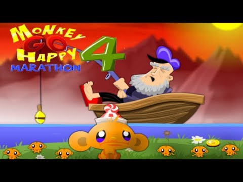 Monkey GO Happy Marathon 4 Walkthrough All Levels HD - YouTube