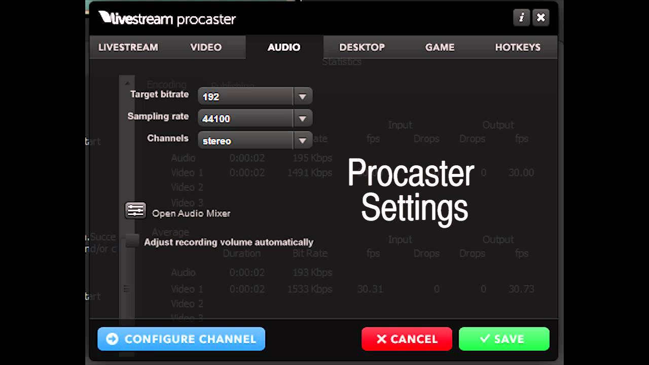 Livestream Procaster vs FMLE Audio Quality Comparison - YouTube