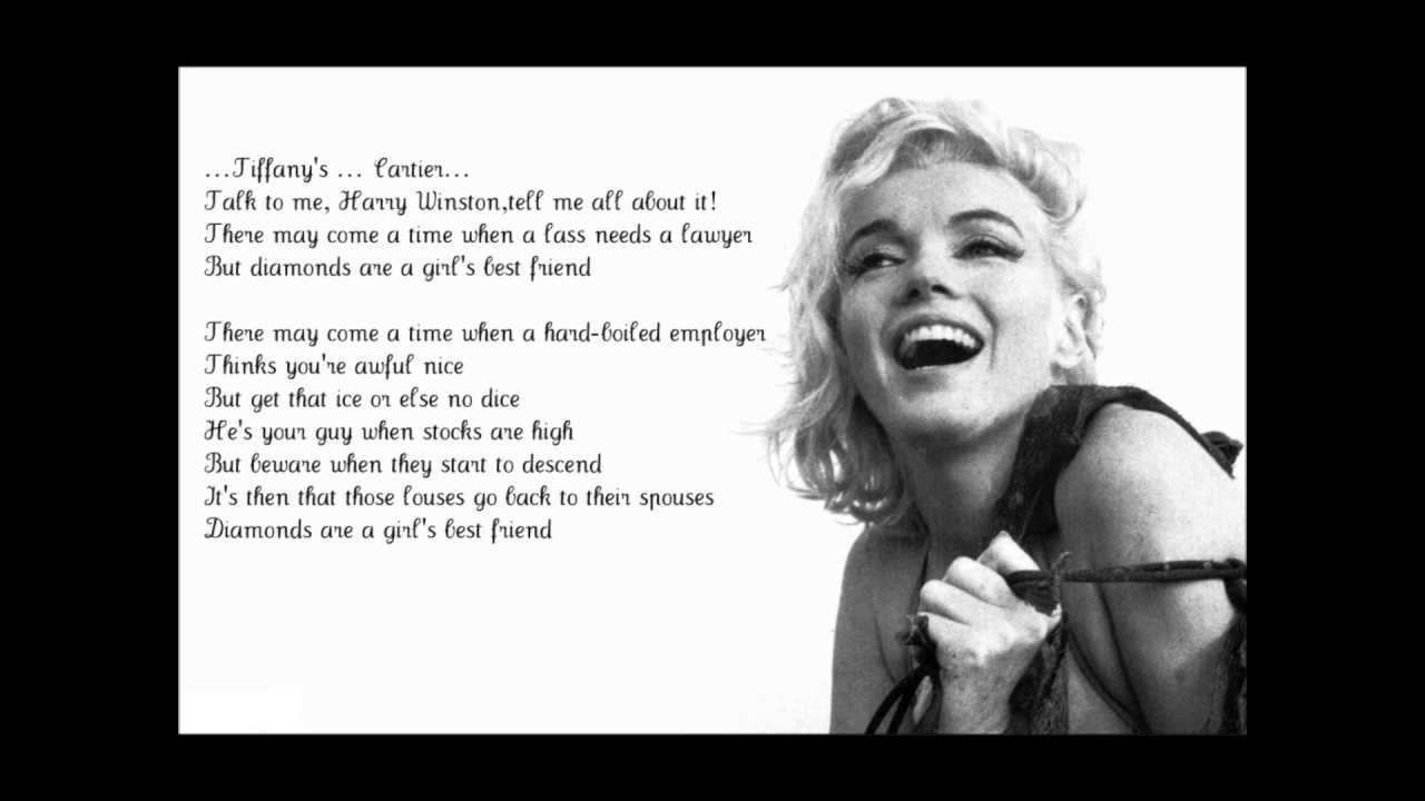 Marilyn Monroe Diamonds Are A Girl's Best Friend (Lyrics