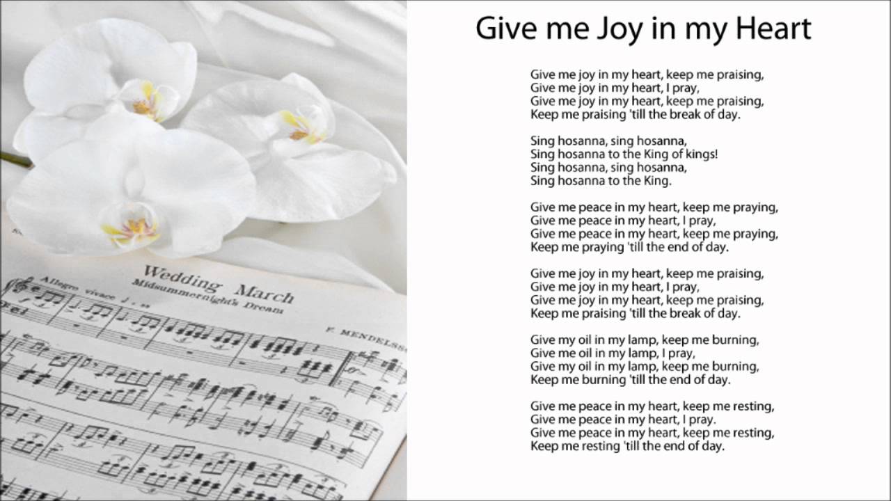 Give Me Joy in My Heart (Sing Hosanna, w/ Lyrics) YouTube