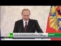 Putin: We won't let anyone achieve military dominance over Russia