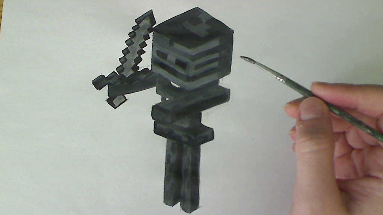 How to Draw/Paint Wither Skeleton Minecraft YouTube