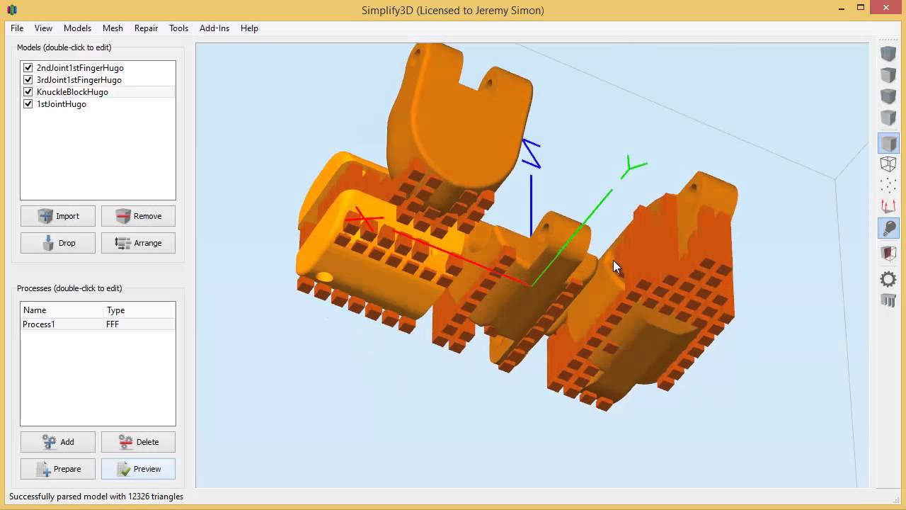 simplify 3d move model on screen