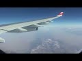 Inside Swiss Airbus A340-300 (flight Shanghai - Zuerich)