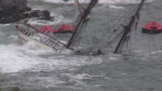 Astrid Tall Ship sinking on Cork Coast between Kinsale & Oysterhaven. CorkCoast.com by karl grabe