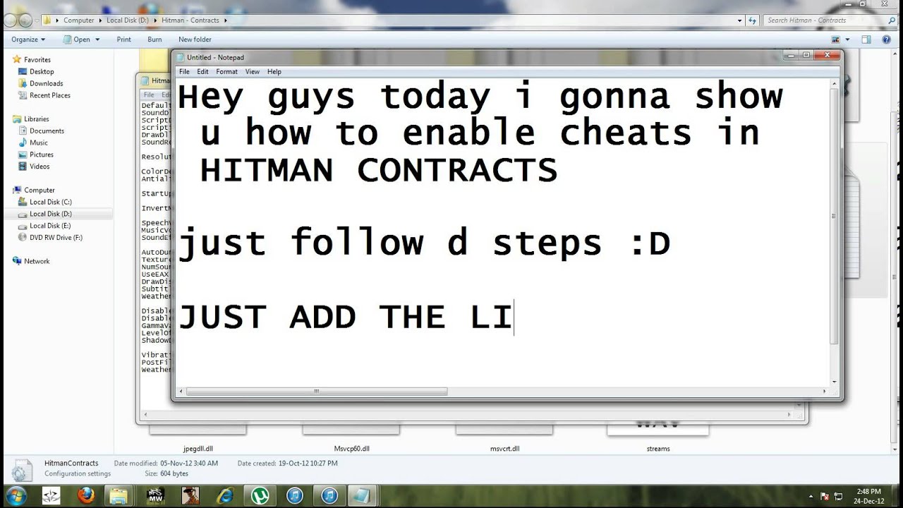 How to add cheats in hitman 3: CONTRACTS - YouTube