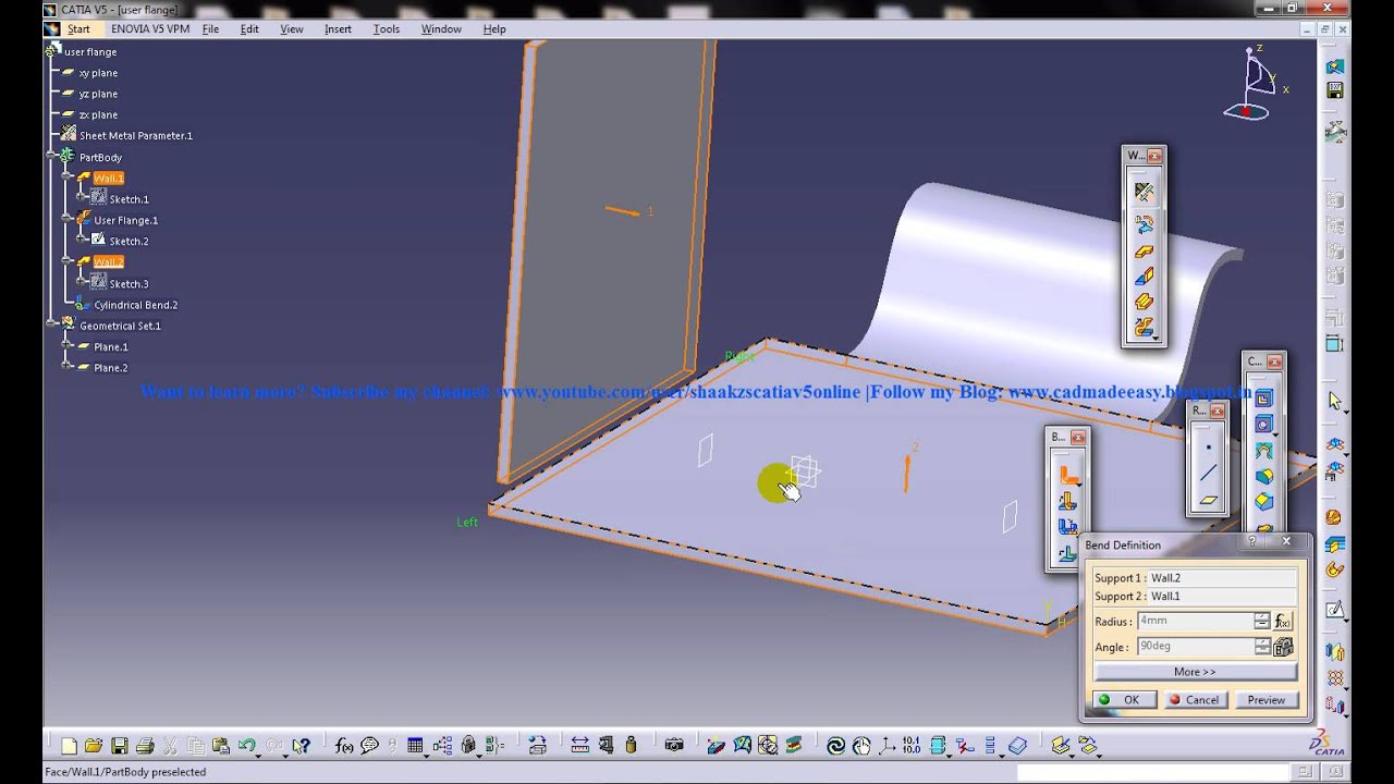 Catia V5 TutorialGenerative SheetMetal WorkbenchCreating Cylindrical