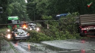 NRWspot.de | Hagen - Unwetter 50cm Wassertiefe, Baum auf Auto, Hagelschlag zerstört 1500qm Gärtnerei