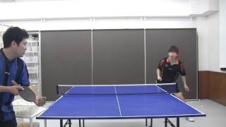 Table Tennis 【卓球】 横からバックドライブ