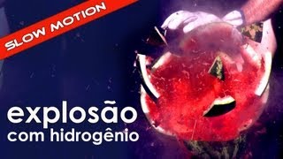 Explosão com hidrogênio em slow motion (experiência de física)