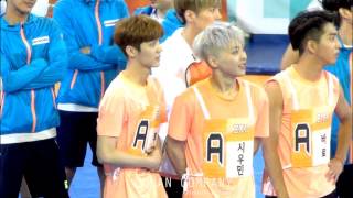 140526 @ MBC Idol Futsal_luhan & xiumin_루한 시우민 순위기다리는 중(short ver.)