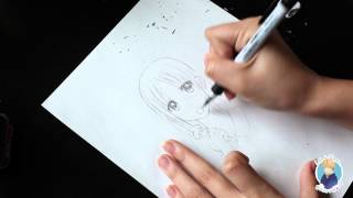 Мики рисует скетч карандашом на Мио и K-on. Speed Drawing