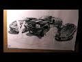 Custom Pin-Up Portrait with 3 Cars