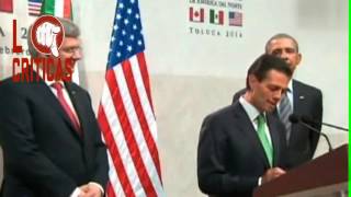 Peña Nieto hace el RIDÍCULO frente a Barack Obama, No sabe que es un billon en ingles 2014 Febrero