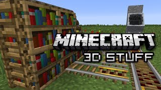 Minecraft: Vanilla 3D Rails, Bookshelves, and Ladders (1.8 Snapshot)