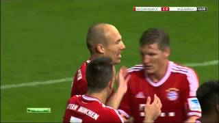 Arjen Robben Fail Cest Bump after goal vs Moenchengladbach HD