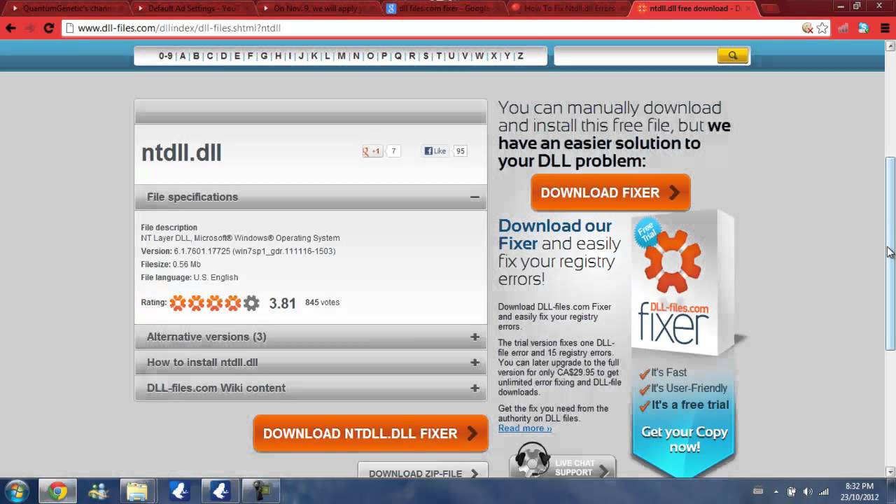 ntdll.dll download and fix - YouTube