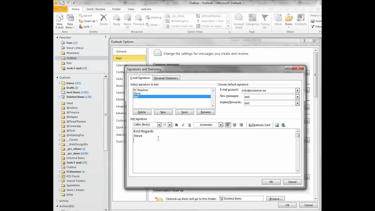 how to add signature in outlook 2010