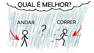 É melhor andar ou correr na chuva?