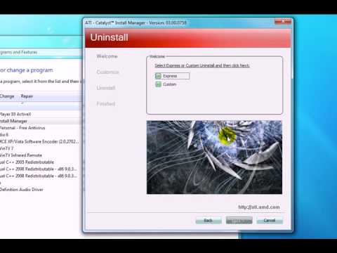 How to uninstall the ATI Catalyst driver - YouTube